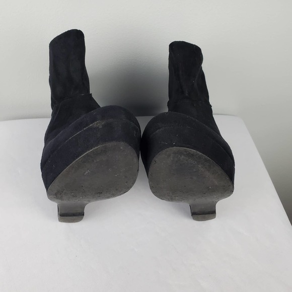 Kelsi Dagger Wilma Black Vegan Suede Fold over Wedge Booties Women's 6 - Picture 8 of 13